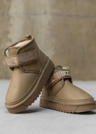 Натуральная кожа детские угги утепленные мехом на зиму