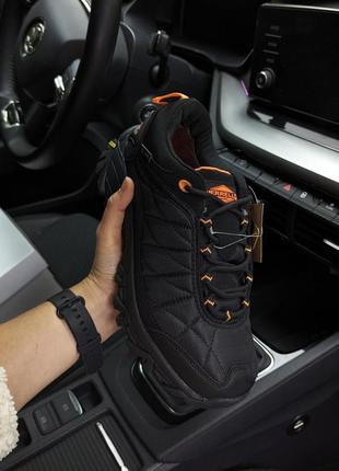 Мужские кроссовки merrell ice cap moc 3m thinsulate черные оранжевым (gore-tex)