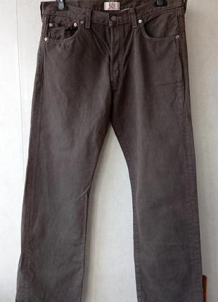 Джинсы levi's 501 серые с коричневым возле швов w36 l30