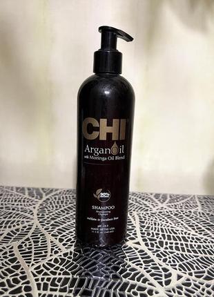 Восстанавливающий шампунь chi argan oil plus moringa oil shampoo 340 ml