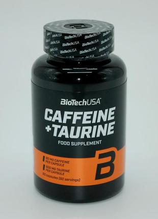 Кофеин + таурин, caffeine + taurine, biotech, 60 капсул