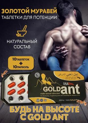 Таблетки gold ant для потенції, відновлення чоловічої сили 10 in 10 оригіналів! таблетки для чоловіків