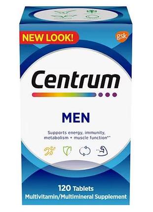 Мультивитаминные и минеральные добавки для мужчин от центрум(men multivitamin & multimineral centrum), 120капс