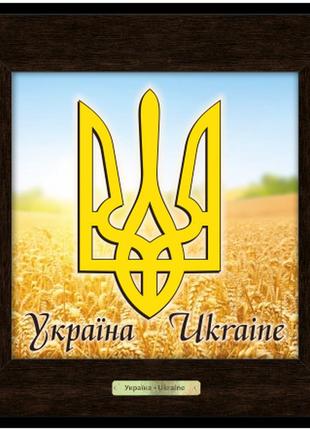 Классическая деревянная картина "українська символіка" герб україни
