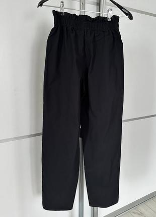 Джоггеры полотняные с карманами макси tezenis женские черные брюки джинсы высокая талия1 фото