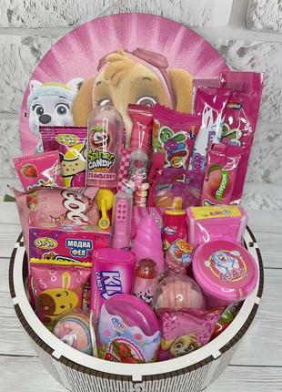 Щеннячий патруль скай,подарунок-сюрприз на день народження дівчинці, велика коробка з цукерками