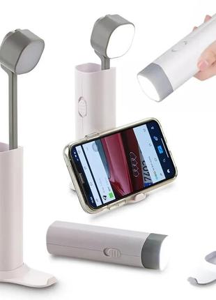 Лампа-ліхтар акумуляторна 4 в 1 з power bank і підставкою для телефона