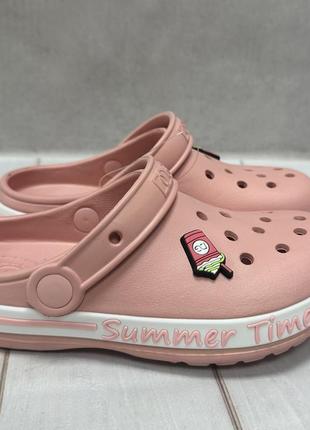 Детские кроксы сабо crocs dago пудра 33-36