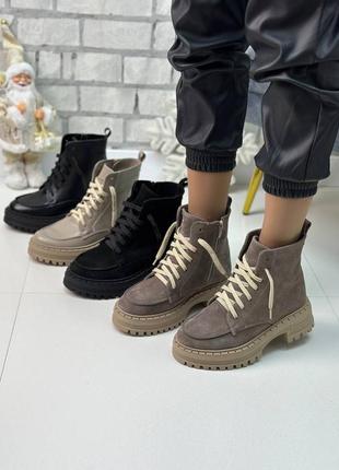 Натуральная кожа замша все размеры ботинки зима деми