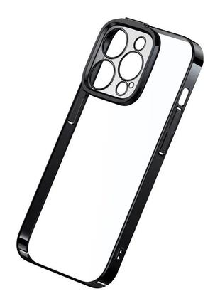 Чохол iphone 14 pro max прозорий загартоване скло baseus glitter armc021101
