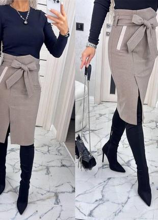 Женская юбка карандаш кашемировая s (42/44) м (46/48) l (50/52) xl ( 54/56)