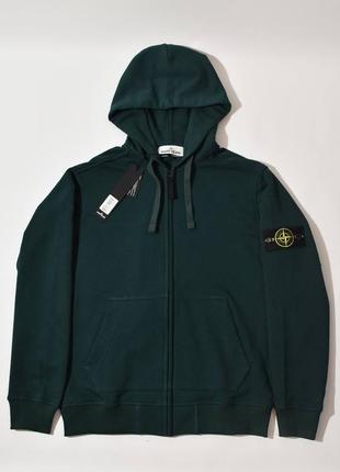 Зіп худі stone island zip hoodie бежеве і темно зелене