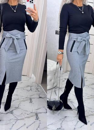 Женская юбка карандаш кашемировая s (42/44) м (46/48) l (50/52) xl ( 54/56)