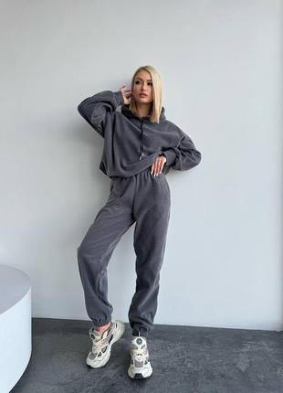 Костюм полар флис спортивный худи и штаны джоггеры