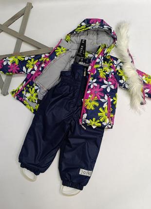 Зимний детский комбинезон для девочки 86 см joiks со съемным мехом