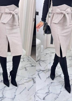 Женская юбка карандаш кашемировая s (42/44) м (46/48) l (50/52) xl ( 54/56)2 фото