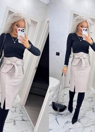 Женская юбка карандаш кашемировая s (42/44) м (46/48) l (50/52) xl ( 54/56)