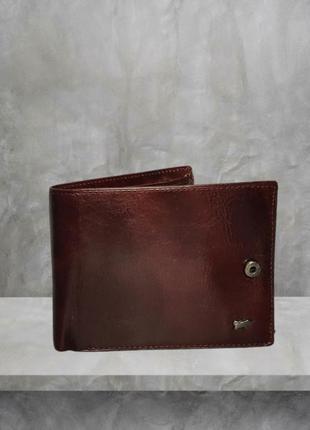 Високоякісний чоловічий гаманець із натуральної шкіри коричневого кольору