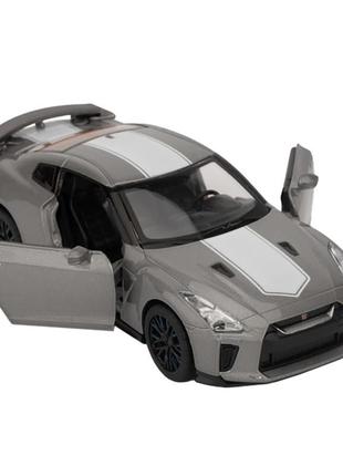 Модель автомобіля "nissan gt-r (r35)" 68469 масштаб 1:32 світло, звук сріблястий