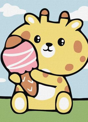 Картина по номерам для детей "великолепный жираф" kho6229, 18х18 см