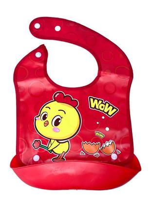 Детский слюнявчик курча mgz-0602(red) со съемным карманом