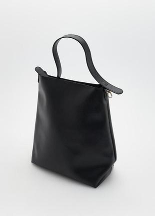 Велика сумка чорна шопер жіноча довга базова класична reserved2 фото