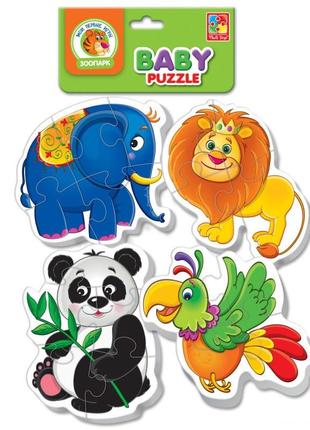 Детские бэби пазлы "зоопарк" vt1106-80 укр. языке