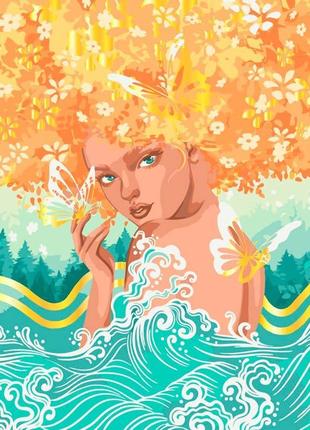 Картина за номерами "сонячна" з металізованими фарбами 40*50 см авторська a 10135-ac