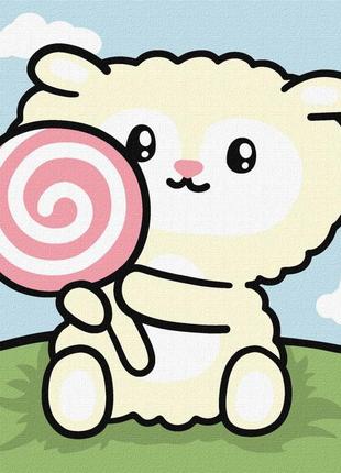 Картина по номерам для детей "веселый баранчик" kho6223, 18х18 см