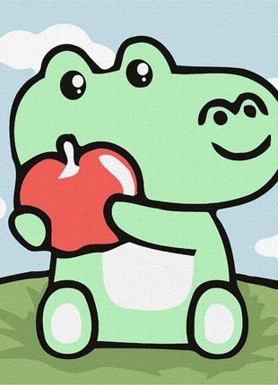 Картина по номерам для детей "волшебный крокодил" kho6220, 18х18 см