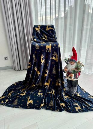 Новорічний плед з оленями