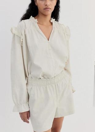 Шорти з суміші льону h&m