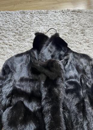 Шуба норка цельная норковая италия короткая под пояс ворот стойка9 фото