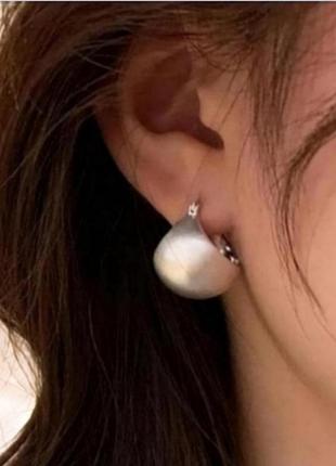 Сережки срібло оригінальні об"ємні кільця silver ♥️