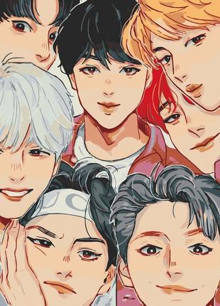 Картина за номерами аніме bts. anime art 10277-ac
