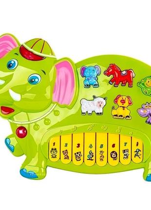 Піаніно limo toy ft 0012 слоник зелений (sk000610)