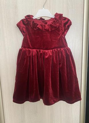 Нарядное велюровое платье