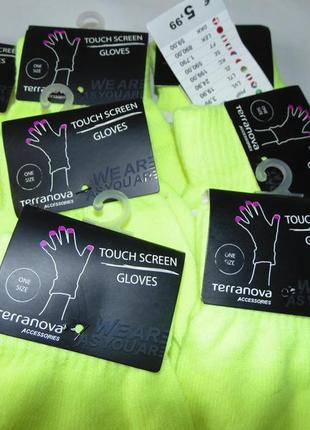 Перчатки підліткові terranova италия для сенсорных экранов touch screen gloves