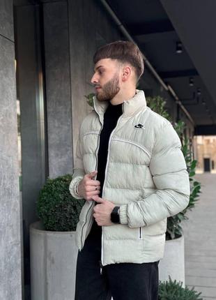 Чоловіча тепла зимова біла курка nike пуховик найк з білим кантом відмінної якості до -15с