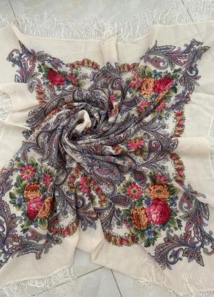 Платок платок с тороками шерстяной 💯 % шерсть «сон бабочки»