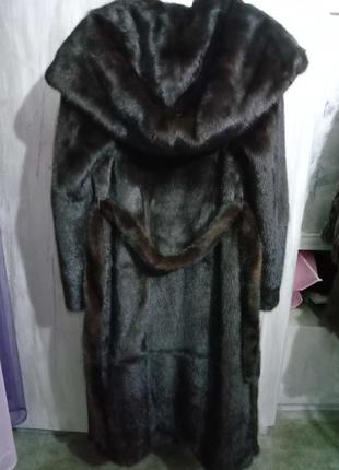 Kopengagen. норковая шуба с капюшоном. длина 120см.