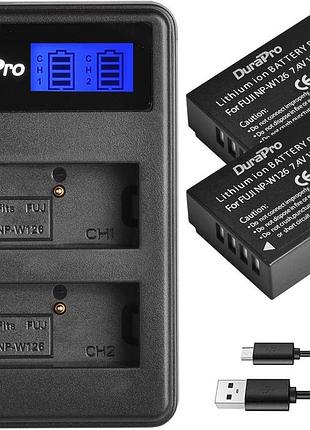 Зарядний пристрій durapro для fujifilm np-w126 + 2 акумулятора durapro