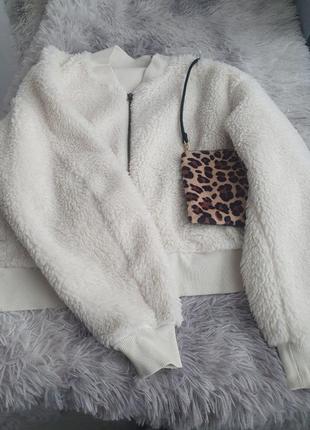 Новый ветрозащитный teddy бомбер uniqlo из флиса. размер m, подойдет на s