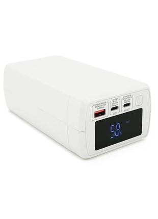 Повербанк powerbank rpp-310 40000mah, 65w qc+pd, usb+type-c, led индикация, box, белый