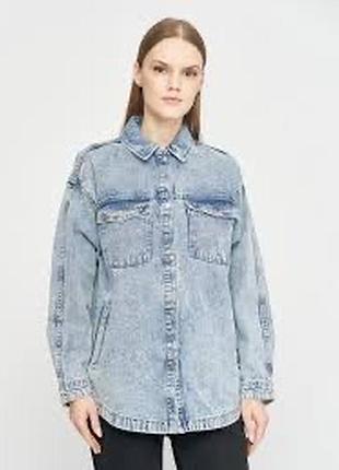 Джинсова куртка піджак жакет h&m  блакитна   оверсайз