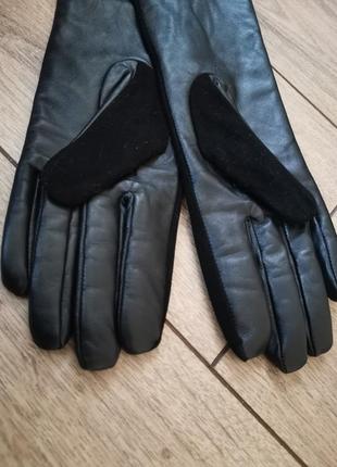 Перчатки кожаные замшевые женские длинные
