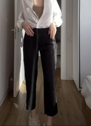 Укорочені штани із защипами massimo dutti3 фото