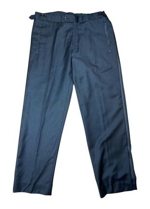 Шерстяные (100%) классические брюки на кант с лампасами black=by black n white