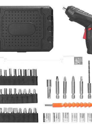 Шурупокрут акумуляторний із насадками 47 в 1 usb у валізі