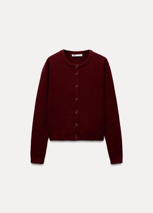 Кардиган бордовий жіночий вовняний zara new